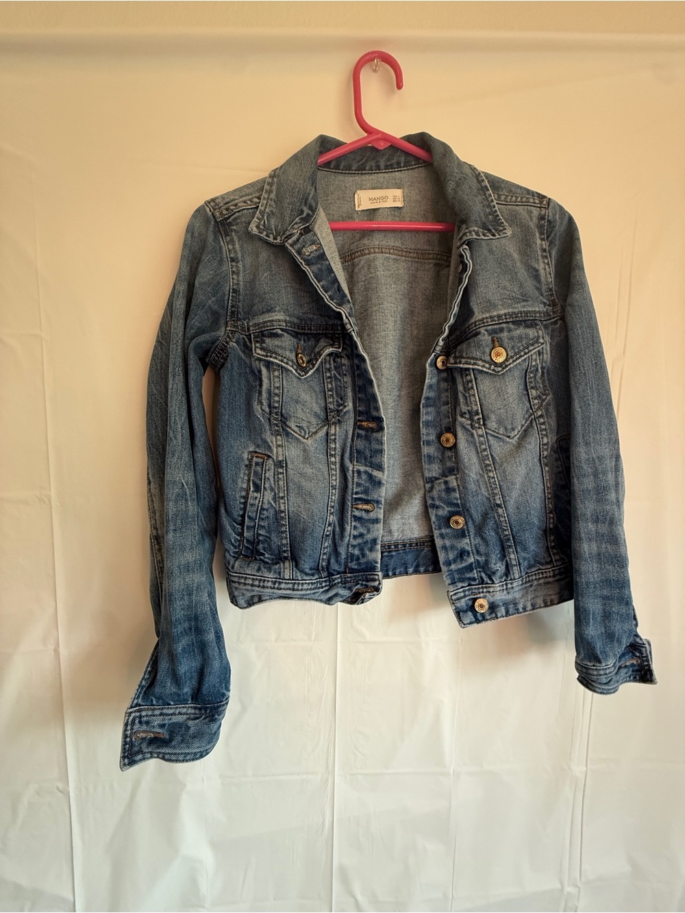 Mango Light Blue Washed Denim Jacket
